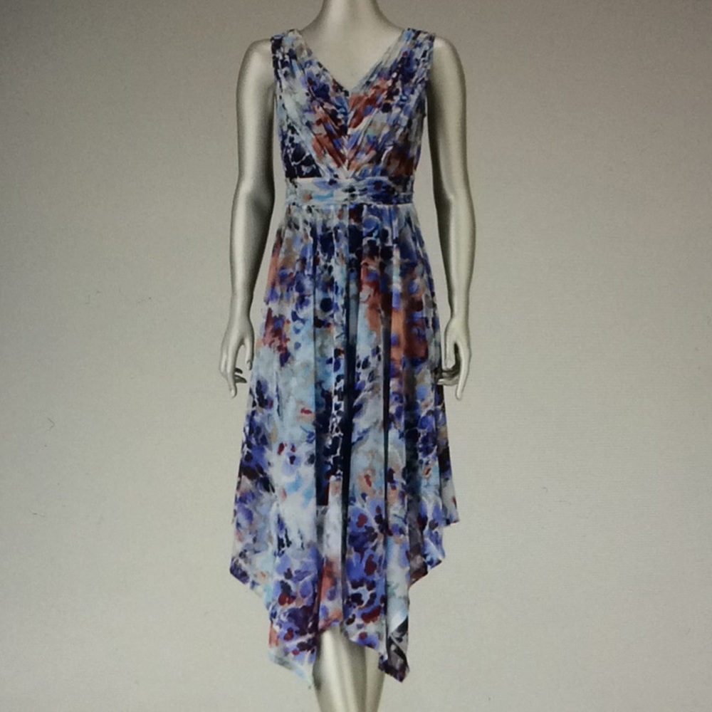 Simply Vera Vera Wang Petite Pleated Whisper Garden  A-Line Dress